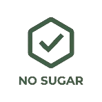 Icon with a hexagonal check mark and 'No Sugar' text
